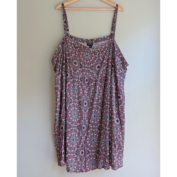 Torrid Medallion Print Babydoll Mini Dress Strappy Swing Tunic Boho Plus Size 5X - Picture 4 of 15